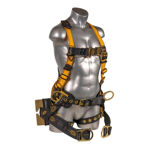 Kapture 5 Point Element Full Body Harness - Oil & Gas Derrick Series - 7 D-Rings - Tongue Buckle Legs - Shoulder Pads & Waist Belt - Bosun Chair - All Sizes