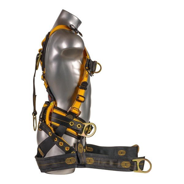 Kapture 5 Point Element Full Body Harness - Oil & Gas Derrick Series - 7 D-Rings - Tongue Buckle Legs - Shoulder Pads & Waist Belt - Bosun Chair - All Sizes