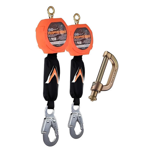 Dual Pygmy 11 ft Pygmy Hog Self Retracting Lifeline With Snap/Peri/Rebar Hooks