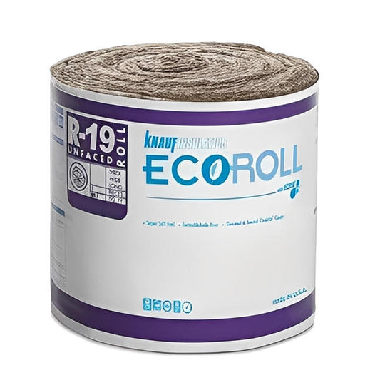 Knauf Ecoroll R-19 Unfaced Fiberglass Insulation Roll 6.25 in x 15 in x 39.2 ft (6 Rolls)