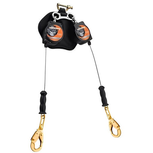 Leading Edge Dual 6 ft Self Retracting Lifeline With Snap/Rebar Hooks