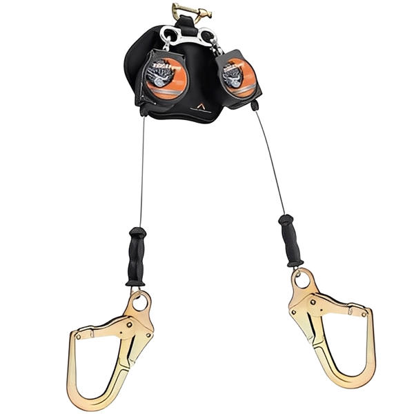 Leading Edge Dual 6 ft Self Retracting Lifeline With Snap/Rebar Hooks