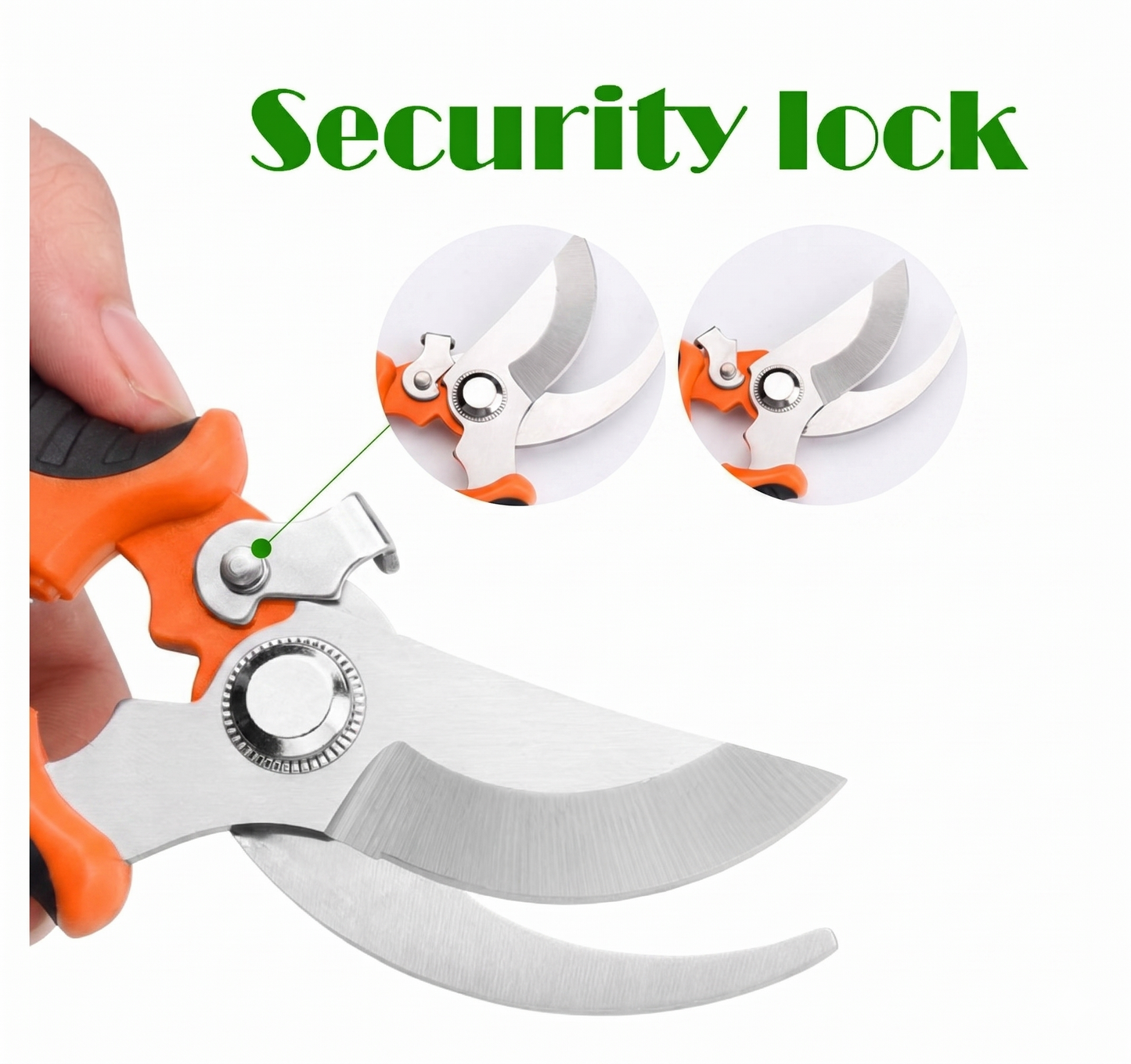 TDL Professional 7.5" Pruning Shears – High-Carbon Stainless Steel Garden Clippers with Non-Slip Comfort Grip