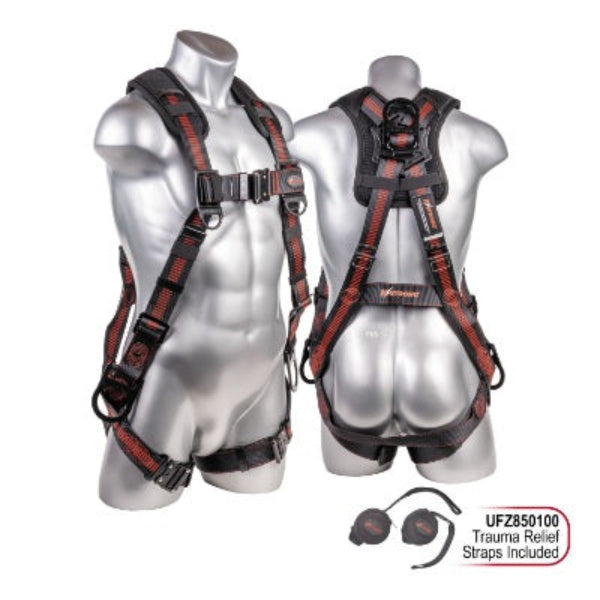 Kapture 5 Point Elite+ Full Body Harness - 3 D-Rings - QC Chest & Legs - Shoulder Pads - All Sizes