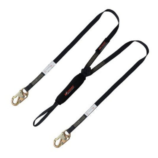 Shock Absorbing Lanyard- Shock Pack - Arc Flash Rated - Twin Leg - 2 Snap Hooks - 1 Loop - 6ft
