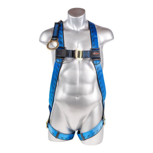 Kapture 3 Point Essential Full Body Harness - Dorsal D-Ring with 18" Ext O-Ring - Pull Thru Legs - All Sizes