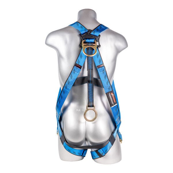 Kapture 3 Point Essential Full Body Harness - Dorsal D-Ring with 18" Ext O-Ring - Pull Thru Legs - All Sizes
