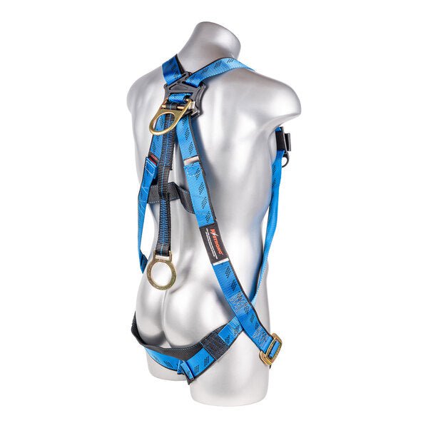 Kapture 3 Point Essential Full Body Harness - Dorsal D-Ring with 18" Ext O-Ring - Pull Thru Legs - All Sizes